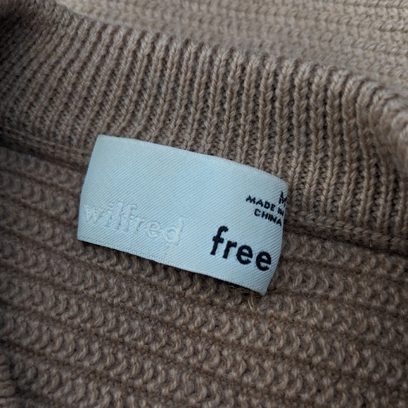 Wilfred Free Lolan Cropped Merino Wool Sweater | Tan | Size M | EUC - Picture 10 of 12